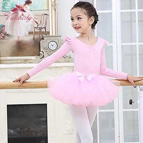 Long Sleeveless Ballet Tutu Dress Soft Cotton Dance Leotard Kids Gymnastics Ballerina Girls Skill Costume