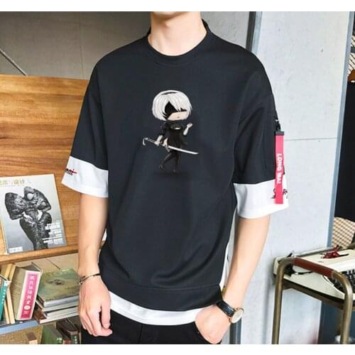 Game Anime Nier:automata T-shirt Unisex Manga Streetwear T-shirt Casual Short Sleeve Teenagers Cartoon t Shirt
