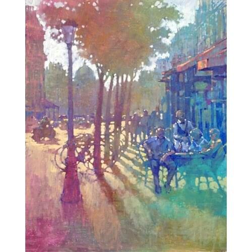 Painting By Numbers Pictures Coffee Seat Landscape On Canvas With Frame DIY Kits For Adults HandPainted Coloring By Number Art