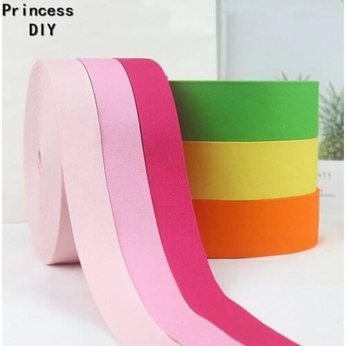 5M 10 25 40mm Solid Layering Fabric Tape Cotton Twill Ribbon Grosgrain Trim DIY Hair Bow Tie Collar Hand Craft Material
