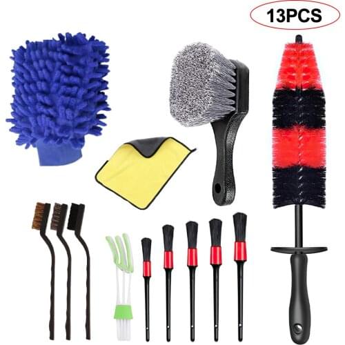 Detailing Brush Set Car Cleaning Brushes Power Scrubber Drill Brush For Car Leather Air Vents Rim Cleaning Dirt Dust Clean Tools