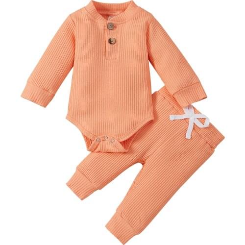 Autumn Baby Solid Color Clothes Set, Girls Long Sleeve O-neck Jumpsuit + Elastic Waist Trousers with Bow-knot