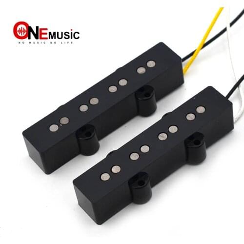Open Alnico 5 Jazz JB Bass Pickup Neck or Bridge Pickup Braided Cloth Cable for 4 String Bass Parts