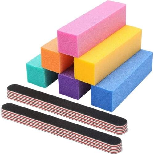 Professional Nail File and Buffer Set of a Nails Files 100 180 Sanding Block for Acrylic Sponge Manicure Nail Art Tools Kit Home
