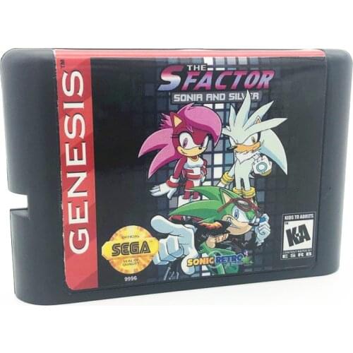 The S Factor Sonir And Silver For Sega Mega Drive &r Genesis System 16 Bit MD Games Card