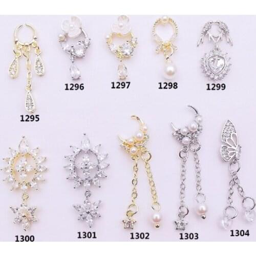 10pcs/lot 3D Metal Nail art Jewelry Nail Decorations Top Quality Crystal Manicure Zircon Diamond Charms Pendants