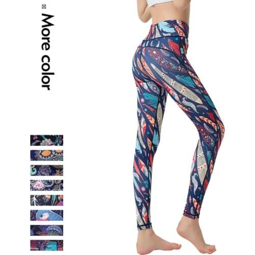 Women Stretchy Yoga Pants Printed Sport Leggings Fitness Sportswear Gym Tights Workout Training Pants Women Yoga Legging Dry Fit