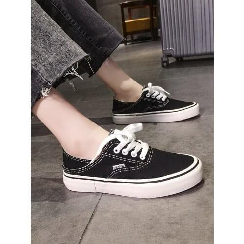 Spring And Summer New Simple Pure Color Ladies Single Shoes Fashion All-Match Large Size Casual Canvas Shoes
