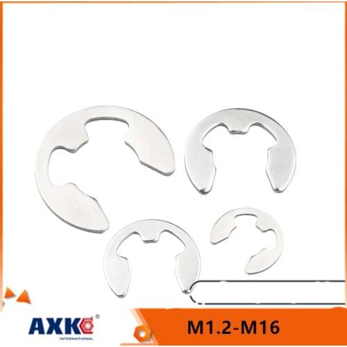 10/50/100 M1.2 M1.5 M2 M3 M3.5 M4 M5 M6 M7 M8 to M16 304 Stainless Steel E Clip Circlip Retaining Ring Washer for Shaft Fastener