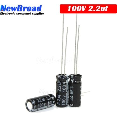 10PCS Original aluminum electrolytic capacitor 2.2UF 50V 100V 160V 250V 400V 450V plug-in multi specification 2.2UF 6*12 5*11MM