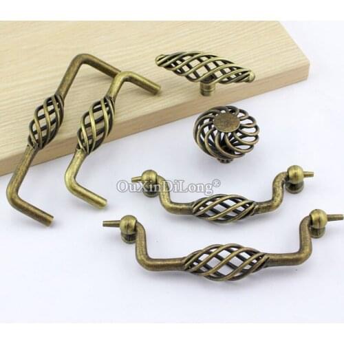 10PCS European Style Birdcage Handle Antique Cabinet Wardrobe Furniture Cabinet Door Pull Hand JF1693