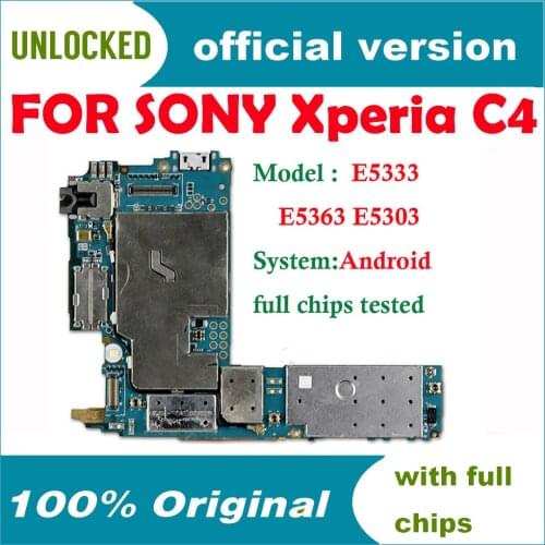 100% Tested Well & Original Unlocked Mainboard For Sony Xperia C4 E5333 E5363 E5303 Motherboard with full chips,Free Shipping