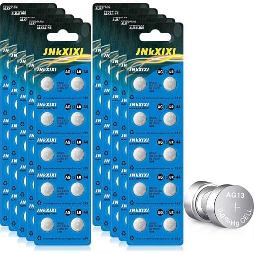 100 Pcs LR44 AG13 357 Battery 1.5V SR44 A76 GP76 Lr 44b L1154c 303 Button Coin Cell Batteries JNKXIXI
