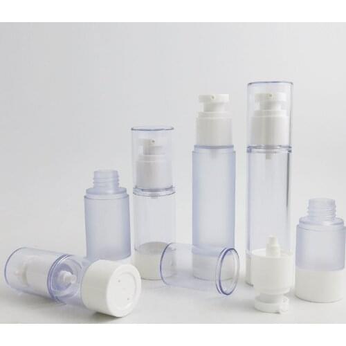 360 x 15ml 30ml 50ml Empty Transparent Frost Airless Pump Cosmetic Bottles Travel Lotion Cream Bottles Vacuum Toiletries