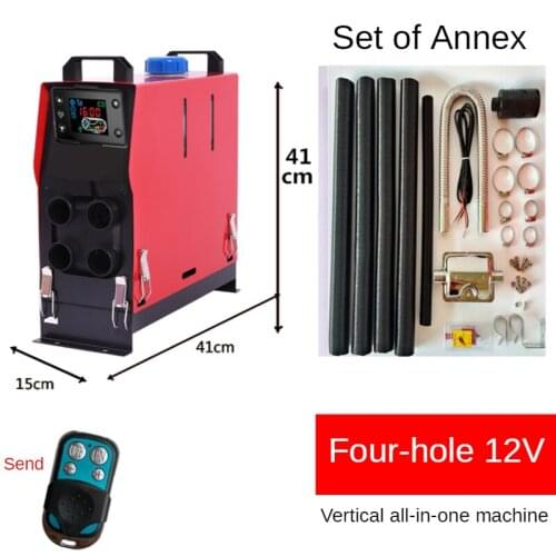 5kw Diesel Air Heater All in One 12V/24V Diesel Parking Heater 4 Holes Diesel Heater Muffler with Blue LCD Monitor