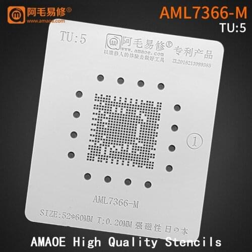 BGA Stencil For LCD TV CPU AML7366-M AML7366-M6C Chipset Reballing IC Pins Square Hole Soldering Tin Plant Net Heating Template