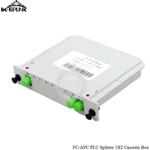 CATV FTTH 1*2 FC APC PLC splitter Cassette box 1*2 splitter Fiber Optical Coupler Cassette Box PLC Splitter Card Module Insert