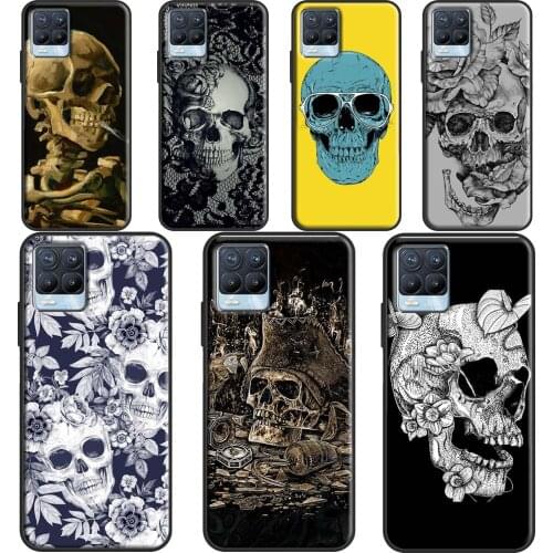 Gothic Skull Cover For OPPO Realme 8 6 7 Pro Q3 C3 C11 C15 GT Case For OnePlus 8 Pro 9 Pro 8T Nord 9R
