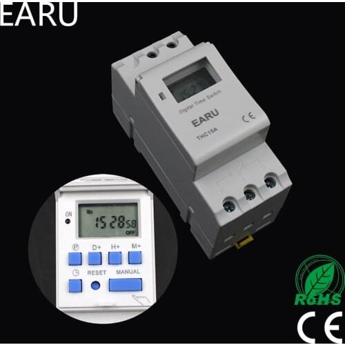 Electronic Weekly 7 Days Programmable Digital TIMER SWITCH Relay Control 12V 24V 220V 6A 10A 16A 20A 25A 30A Din Rail tp8a16