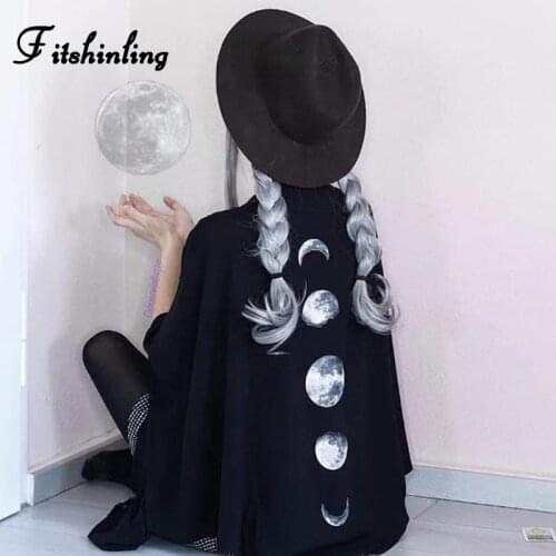 FITSHINLING Black Blouses