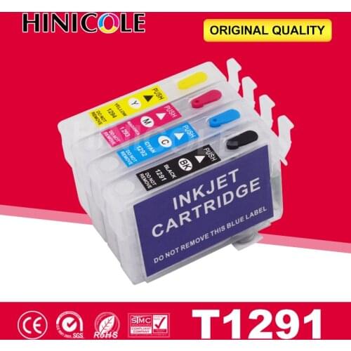 Hinicole Ink Cartridge Refillable Stylus SX230 SX235W SX420W SX425W SX430W Printer Cartridges For Epson T1291