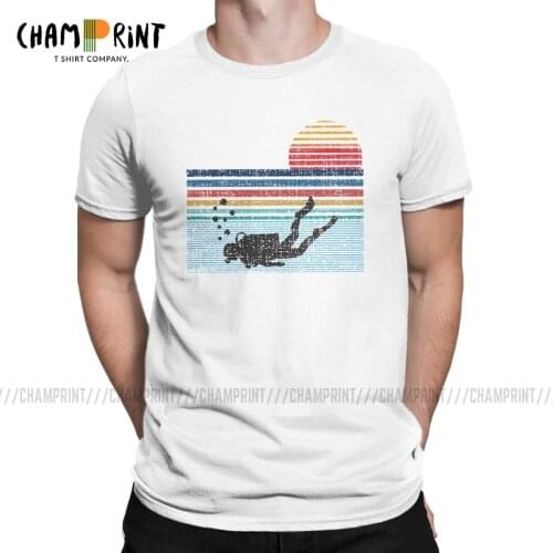 Vintage Retro Gifts For Scuba Diver Men T Shirt Funny Diving Dive Leisure Tees Round Collar T-Shirt Gift Idea Clothes