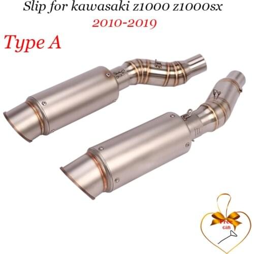 Sc Project Exhaust With Stainless Steel Connection Pipe Medium Double Muffler Slip On Forkawasaki Z1000 Motorcycle Modified