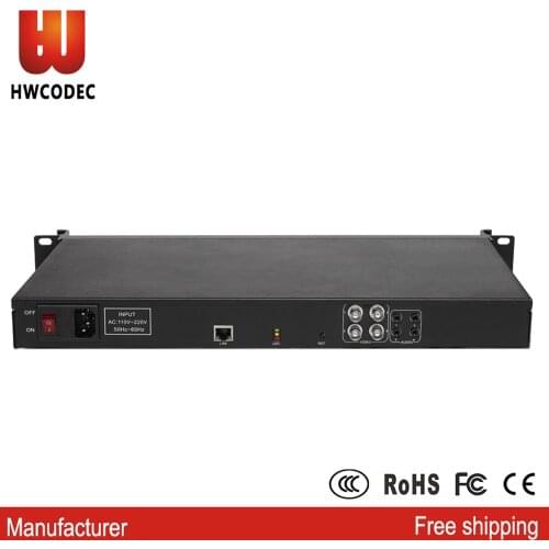 HWCODEC H3404B Video Encoder IPTV Encoder MPEG-4 4CH CVBS RTSP RTMP ONVIF UDP IP Encoder AHD Encoder for Live Stream Broadcast
