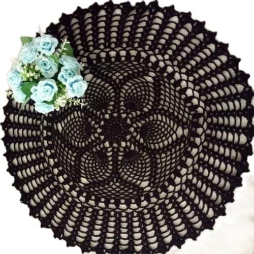 HOT Round Handmade Lace cotton table place mat pot pad Cloth crochet wedding placemat cup mug tea coffee coaster doily kitchen