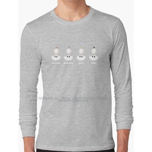 Lufc Midfield 4 : Strachan , Mcallister , Batty , Speed Long Sleeve T Shirt 100% Pure Cotton Big Size Lufc Gary Speed Batty