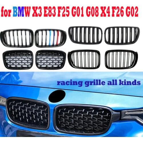 M Carbon/Black 2pcs FOR BMW X3 E83 2007-2010 X3 G01 G08 X4 G02 2018-2020 F25 F26 2011-2017 Car Front Kidney Racing Grille Covers