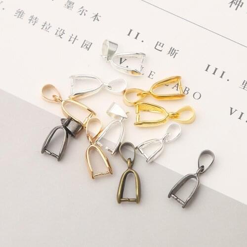 20pcs/lot Copper Charms Bail Beads Seed Buckle 14-20mm Pendants Clasp Clips For DIY Jewelry Findings Making Necklace Supplies