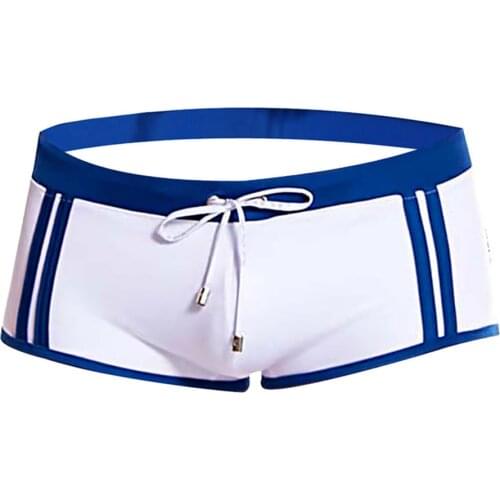 Mens Swimming Trunks European And American Fashion Color Matching Beachwear Summer Spa Beach Surf Low Waist Sexy Close Fitting