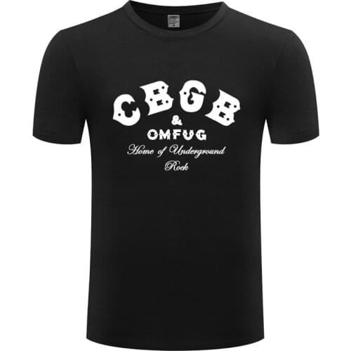 Punk Rock Music CBGB Printed T Shirts Men Hip Hop Short Sleeve O Neck Cotton Man T-Shirt Cool Funny Streetwear Top Tee Big Size