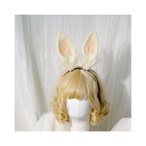 Original design simulation rabbit ear hairband hairpin cos plush rabbit animal ear Lolita