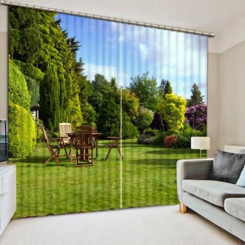 Park curtains forest Scenery Beauty Digital Photo Printing Blackout 3D Curtains for Living Room Bedding Room Hotel