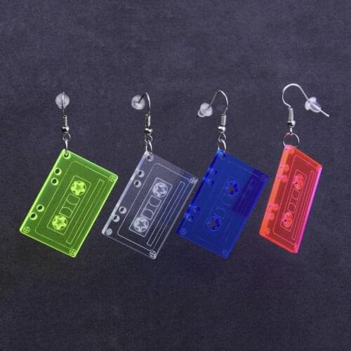 Simple and versatile retro nostalgic tape acrylic earrings jewelry