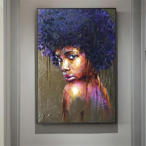 Sexy African Woman Art Canvas Paintings On the Wall Art Posters And Prints Black Girls Canvas Pictures For Living Room Cuadros