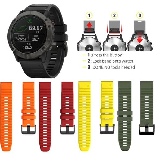 26 22MM Silicone Quick Release Watchband Strap for Garmin Fenix 6X 6 6S Smartwatch Easyfit Wrist Band Straps Fenix 5X 5 5S 3 3HR