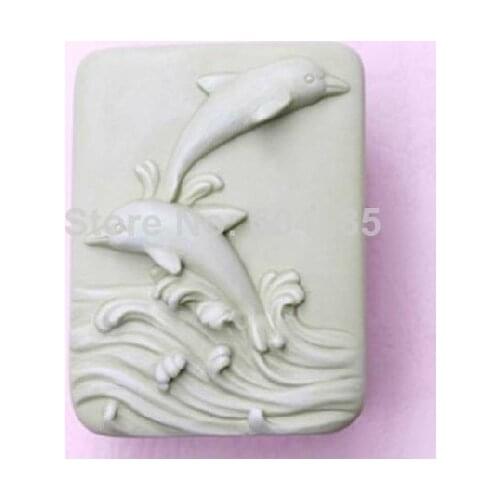 Lovely dolphins 0957 Craft Art Silicone Soap mold Craft Molds DIY Mould