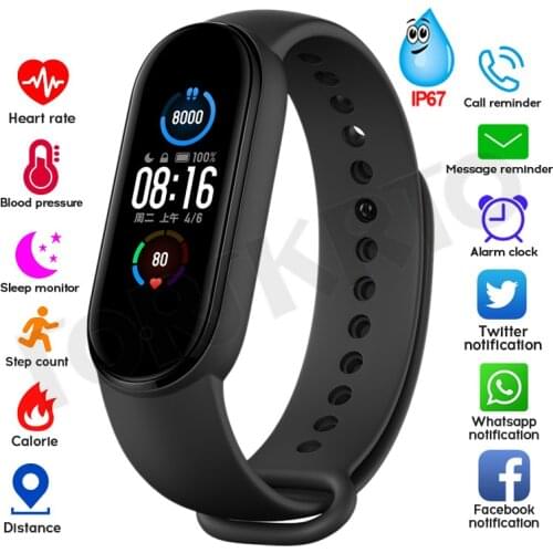 Forskrto M5 Smart Watches Health Bracelet Heart Rate Blood Pressure Smart Band 5 Fitness Tracker Smartband Wristband