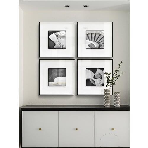 GY Modern Simple Hallway Black White Gray Decorative Painting Minimalist Industrial Style Hanging Painting Wall Painting