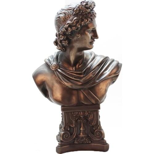 CREATIVE BRONZE RESIN THINKER STATUS ORNAMENTS HOME DECORATION RETRO EUROPEAN CHARACTER SCULPTURE ART FIGURINES BUSINESS GIFTS