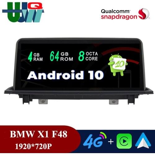 UJQW 10.25" Qualcomm Car 4G Wifi Multimedia Player for BMW X1 F48 NBT EVO System Car Stereo Android 10 Carplay 1920*720P Screen