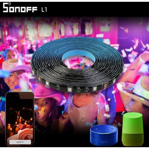 SONOFF L1 Wifi Smart Led Light Strip 2m/5m Waterproof 5050 RGB Dimmable Controller Alexa Google Home Livingroom Dance with Music