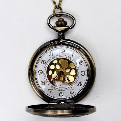 Vintage Gold Roman Numerals Quartz Fob Pocket Watch Jewelry Chain Pendant Necklace Gift LXH