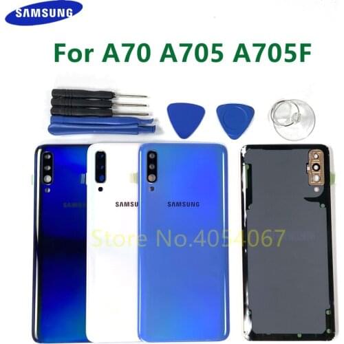 Back Cover Battery Door Replace For Samsung Galaxy A70 A705 SM-A705F A705DS Rear Plastic Housing Case Adhesive Sticker + Tools
