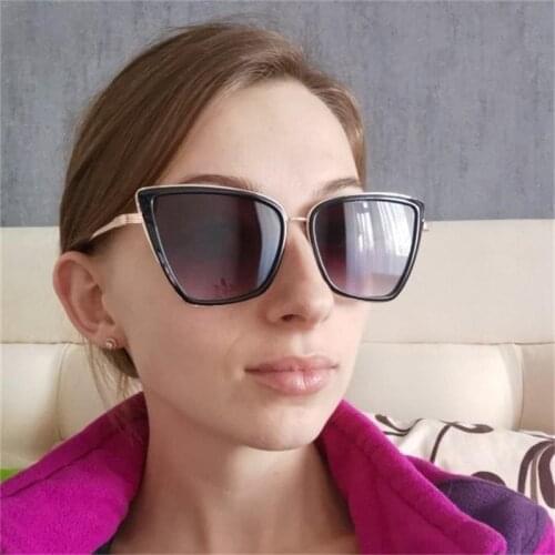 HKNA Metal Cat Eye Sunglasses Women 2021 High Quality Alloy Cat Eye Sun Glasses Women Vintage Oculos Feminino Gafas De Sol Mujer