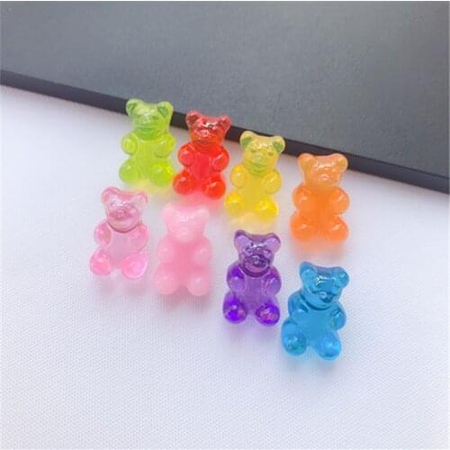 1pc Cute Multicolor Resin Pins Candy Bear Cartoon Animal Bear Brooches for kids Coat decoration Jewelry Gifts