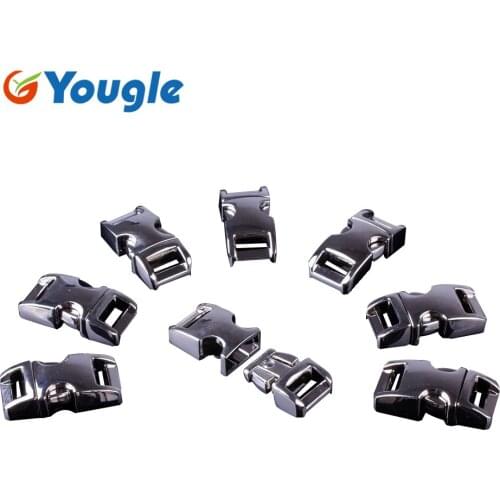 10 Pcs/Lot 3/8" Metal Side Release Buckle for Paracord Bracelet Free Shipping Silver